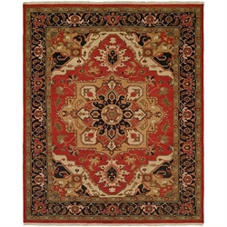 Black, Tan And Red Rug