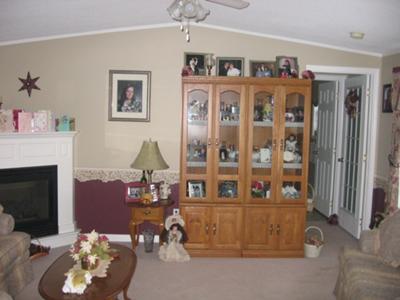 Burgundy and Beige Living Room