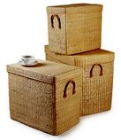 Rattan storage boxes