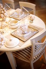 Cream and gold place setting