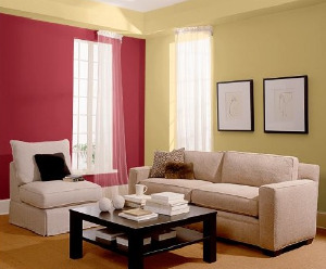 Pinkish Red Feature Wall