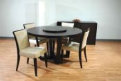 Round dining table with lazy Susan