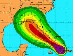 Hurricane tracking map