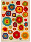 Multi-coloured circle pattern rug