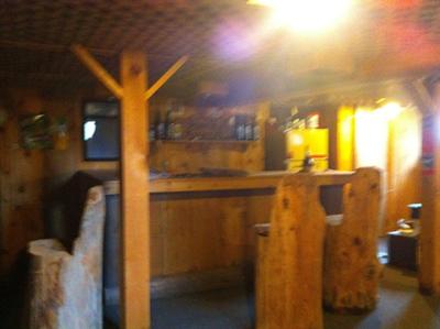 The rustic basement bar