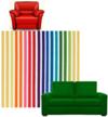 Red Chair To Green Sofa
