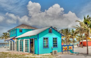 Colourful beach houses