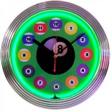 Neon balls game room clock