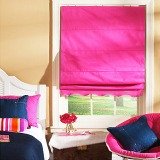 Bright pink Roman shade