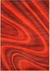 Contemporary red swirl rug