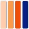 Painted Wall Panels in Peach with Blue Accent